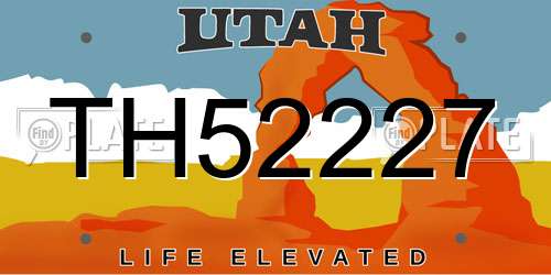 TH52227 Utah License Plate