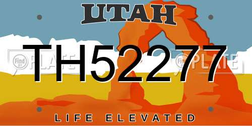 TH52277 Utah License Plate