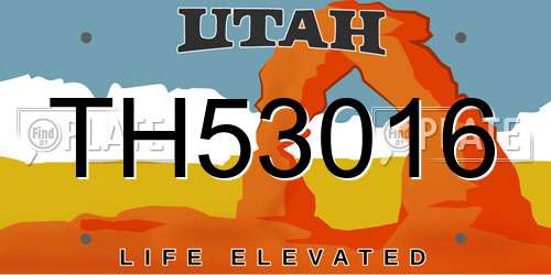 TH53016 Utah License Plate