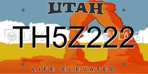 TH5Z222 Utah License Plate