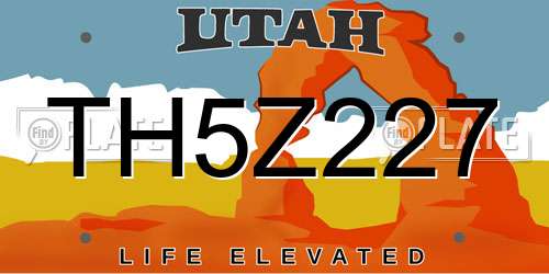 TH5Z227 Utah License Plate