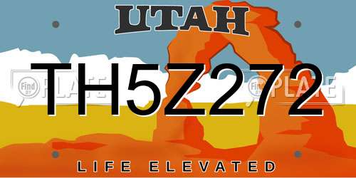 TH5Z272 Utah License Plate