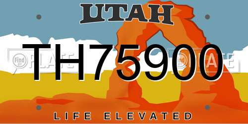 TH75900 Utah License Plate