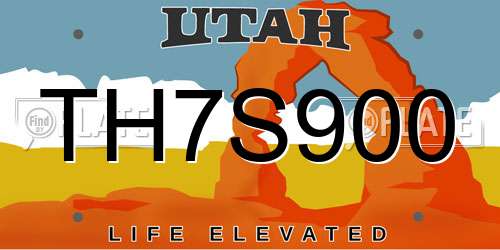 TH7S900 Utah License Plate