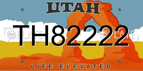 TH82222 Utah License Plate