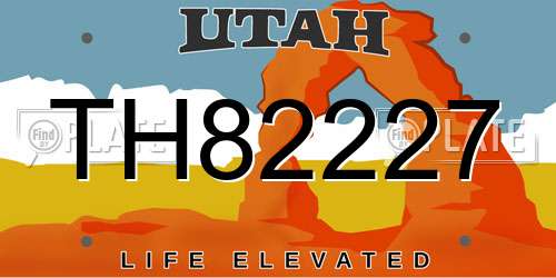 TH82227 Utah License Plate