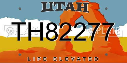 TH82277 Utah License Plate
