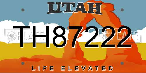 TH87222 Utah License Plate