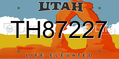 TH87227 Utah License Plate