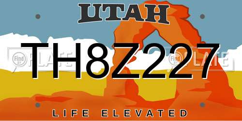 TH8Z227 Utah License Plate