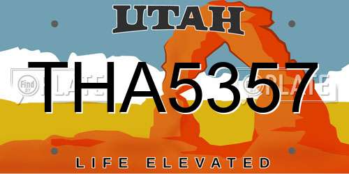 THA5357 Utah License Plate