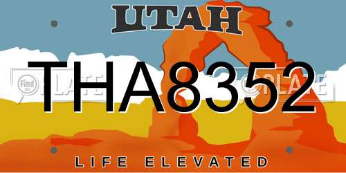 THA8352 Utah License Plate
