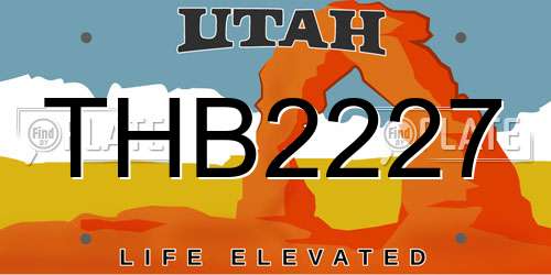 THB2227 Utah License Plate