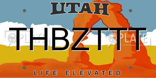 THBZTTT Utah License Plate