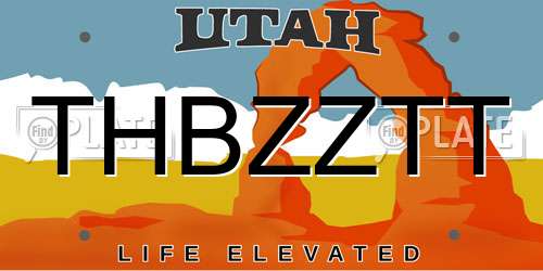 THBZZTT Utah License Plate