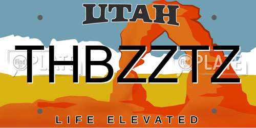 THBZZTZ Utah License Plate