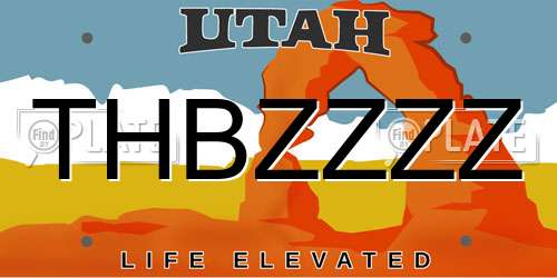 THBZZZZ Utah License Plate