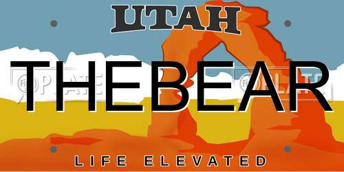 THEBEAR Utah License Plate