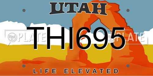 THI695 Utah License Plate