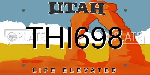 THI698 Utah License Plate