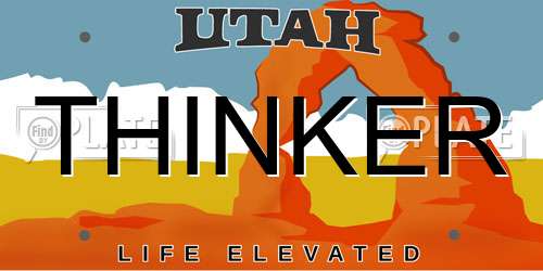 THINKER Utah License Plate