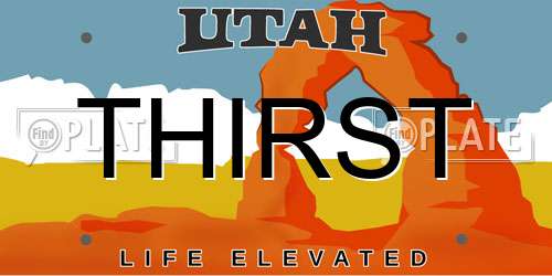 THIRST Utah License Plate