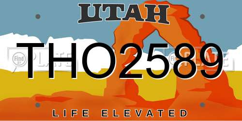 THO2589 Utah License Plate
