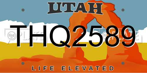 THQ2589 Utah License Plate