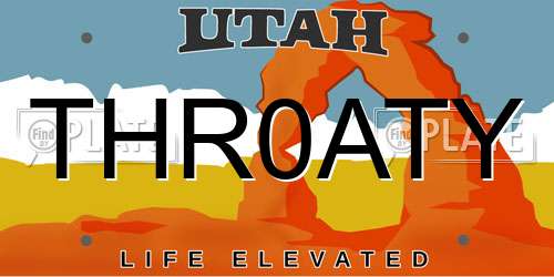 THR0ATY Utah License Plate