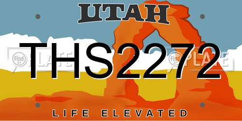 THS2272 Utah License Plate