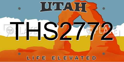 THS2772 Utah License Plate