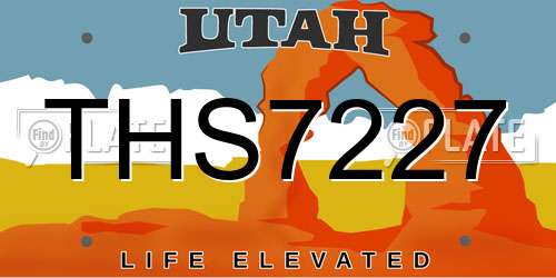 THS7227 Utah License Plate
