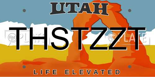 THSTZZT Utah License Plate