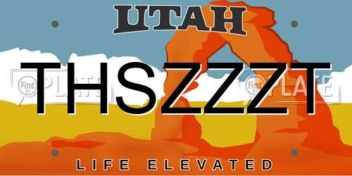 THSZZZT Utah License Plate