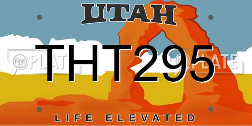 THT295 Utah License Plate