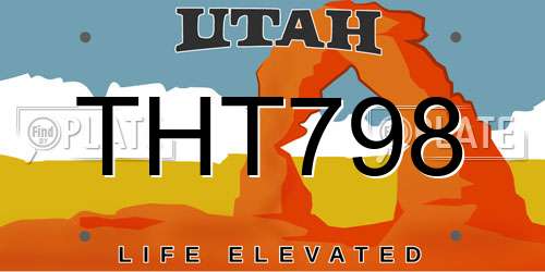 THT798 Utah License Plate