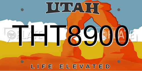 THT8900 Utah License Plate
