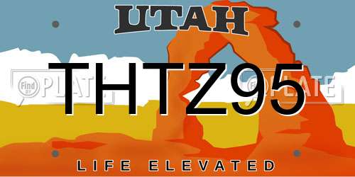 THTZ95 Utah License Plate