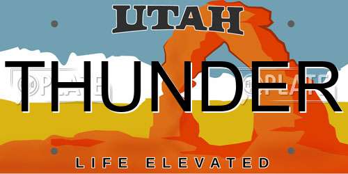 THUNDER Utah License Plate