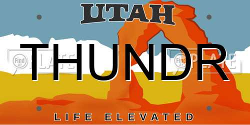 THUNDR Utah License Plate