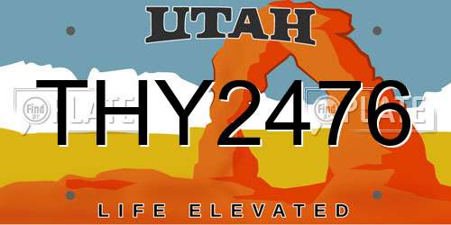 THY2476 Utah License Plate