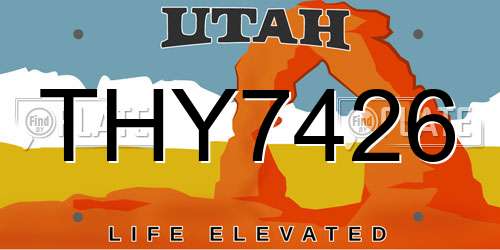THY7426 Utah License Plate