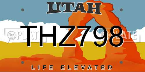 THZ798 Utah License Plate