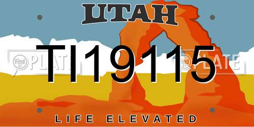 TI19115 Utah License Plate