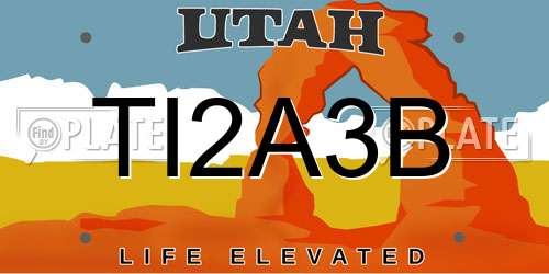 TI2A3B Utah License Plate