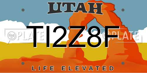 TI2Z8F Utah License Plate