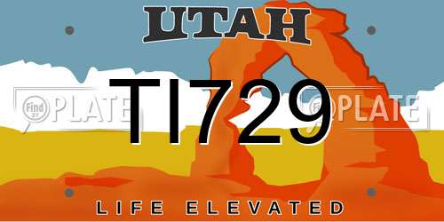 TI729 Utah License Plate