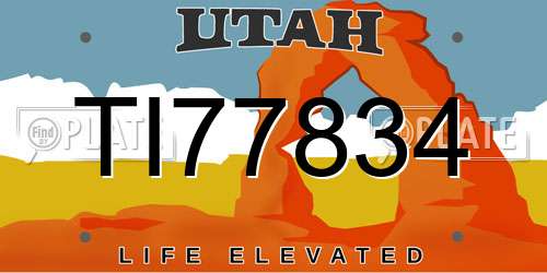 TI77834 Utah License Plate
