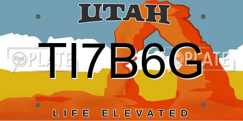 TI7B6G Utah License Plate