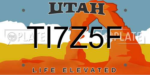 TI7Z5F Utah License Plate